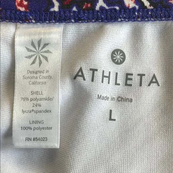 Athleta Aqualuxe Purple and Cream Strappy Back Bikini Set Size Large - Picture 6 of 8